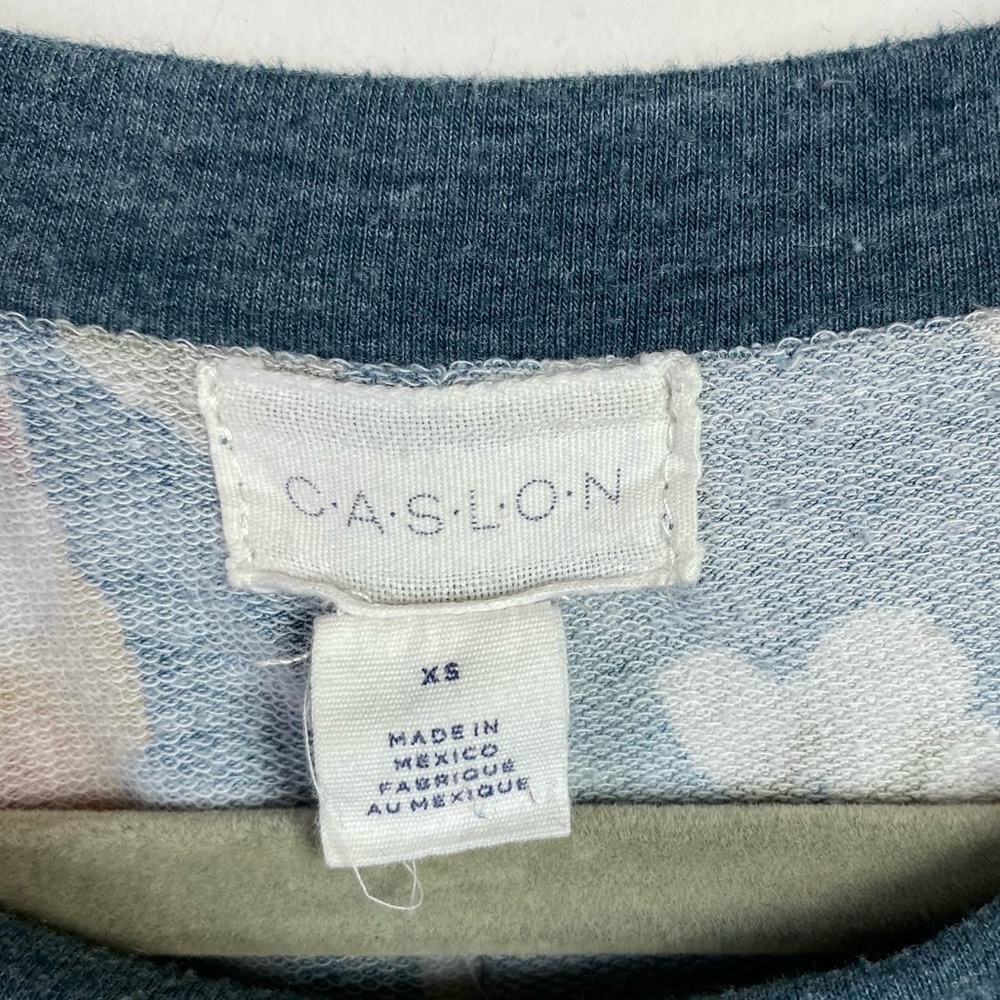 Caslon Floral Print Knit Pullover Green Sweater XS - Picture 2 of 11